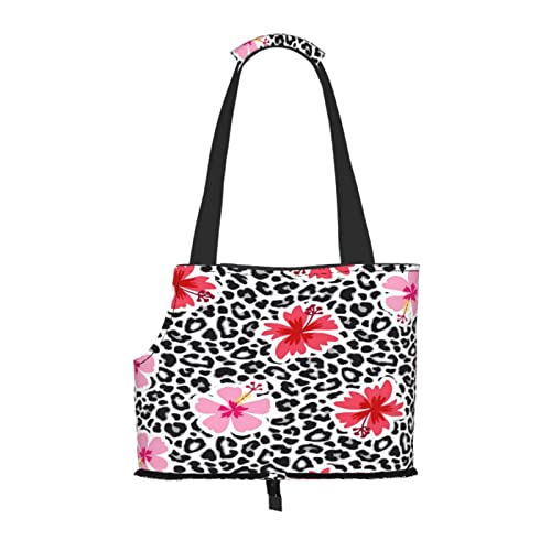 Tropischer Nahtloser Hintergrund mit Hibiskusblüten, Haustiertragetaschen, Umhängetasche, Faltbare Einkaufstasche für Haustiere von ANGYANG