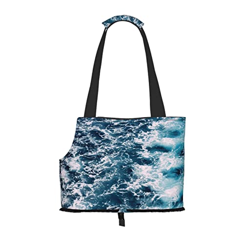 Waves Sea Foam Water, Pet Carrier Handtaschen, Umhängetasche, Faltbare Tragetasche für Haustiere von ANGYANG