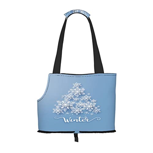 Weihnachtskarte mit Schneeflocke aus Papierschnitt, Haustiertragetaschen, Umhängetasche, Faltbare Einkaufstasche für Haustiere von ANGYANG