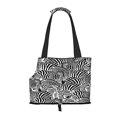 Zebra Seamless PatternSavannah Animal, Pet Carrier Handtaschen, Umhängetasche, Faltbare Einkaufstasche für Haustiere von ANGYANG