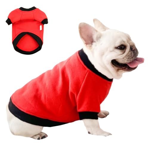 ANIAC Herbst-Hundepullover für mittelgroße Hunde, Mädchen, Jungen, Fleece-Hunde-Shirt mit langen Ärmeln, Welpen-Sweatshirt, rote Hunde-Kapuzenpullover, warme Hundekleidung für mittelgroße Hunde, von ANIAC