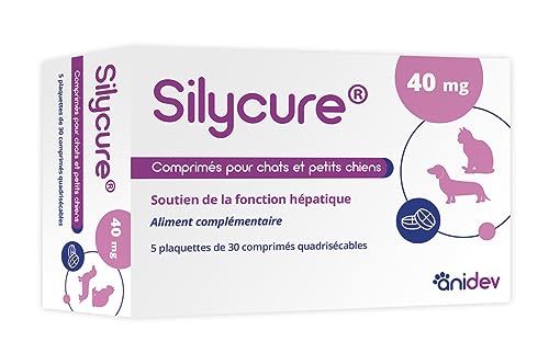 Anidev - Silycure 40 mg – Silybine-Aufnahme – Nahrungsergänzungsmittel für Hunde und Katzen – Box mit 5 x 30 CPS von ANIDEV
