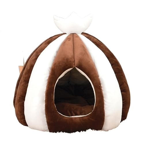 Hundebett Katzenbett Haustierbett, Haustierzelt, Höhlenbett, Bedrucktes Katzenhausbett, Katzennest, Selbstwärmendes, Bequemes Dreieckiges Hundebett HundeköRbchen Hundekissen ( Color : D , Size : 50*50 von ANIIC