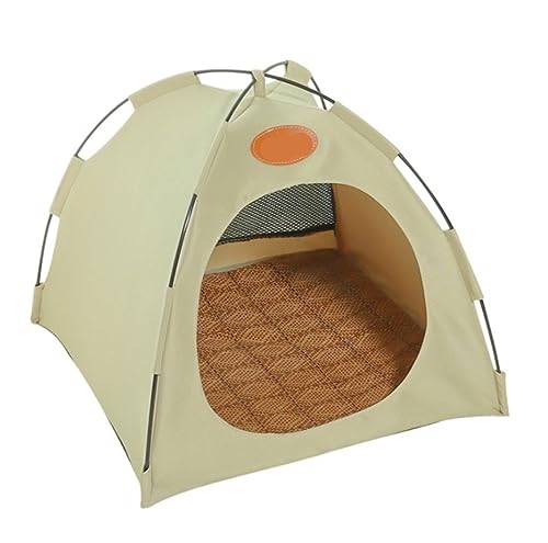 Hundebett Katzenbett Katzenzelt-Höhlenbett Mit Abnehmbarem Kissen, 2-in-1-Katzen-Hundezelt-Betthaus, Katzennest-Schlafsack HundeköRbchen Hundekissen (Color : A, Size : 48 * 48 * 42cm) von ANIIC