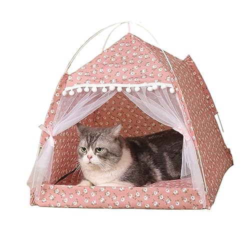 Hundebett Katzenbett Katzenzelte Für Drinnen, Katzen Für Spielen, Haustierzelt, Höhlenbett, Hundezelte Für Draußen, Tragbares Hunde- Und Katzenbetthaus HundeköRbchen Hundekissen (Color : B, Size : 3 von ANIIC