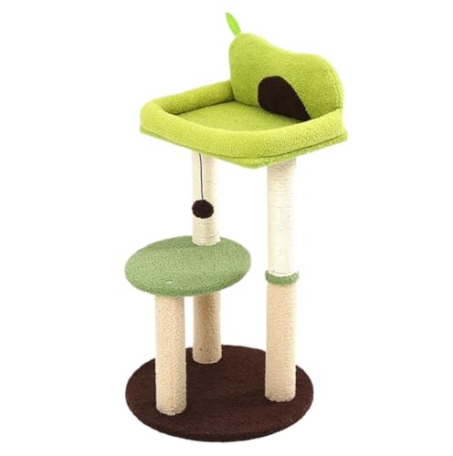 Kratzbaum Avocado-Katzenbaum Für Den Innenbereich, Katzenbaumturm, Gemütliche Sitzstange, Sisal-Katzenkratzbäume Katzenbaum (Color : Grün, Size : 45 * 83cm) von ANIIC