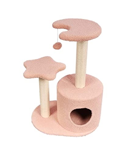 Kratzbaum Cat Tree Kittens Condos Standmöbel Mit Sisal-überzogenen Kratzbäumen Und Plüschraum Für Das Katzenaktivitätszentrum Katzenbaum (Blue : Pink, Size : 40 * 40 * 72cm) von ANIIC