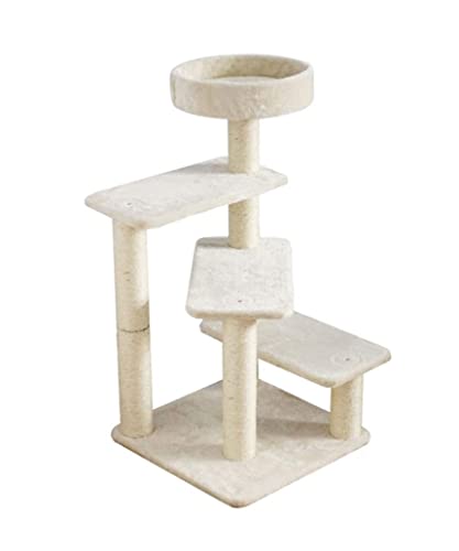 Kratzbaum Katzenkletterbaum Kitten Activity Center Katzenturmständer Mit Umwickelten Sisal-Kratzbäumen Und Gemütlichen Runden Sitzstangen Katzenbaum von ANIIC