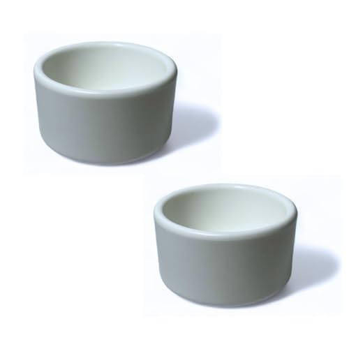 ANIMALPLAST 2 Stück Durable Vogel Futternapf, Vogelnapf, Futterbecher, Futterschale, Vogelfutterhäuschen, Wasser Futternapf, Wassernapf, geeignet für kleine und mittelgroße Vögel (Weiß) von ANIMALPLAST