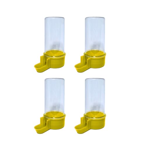 ANIMALPLAST 4 Stück 200 ml Vogelwasserspender, Vogelfutterspender, Vogelkäfig, hängender automatischer Wassersamenspender, geeignet für kleine bis mittelgroße Vögel (Kristall-Gelb, breites Netz) ANIMALPLAST 4 Stück 200 ml Vogelwasserspender, Vogelfutterspender, Vogelkäfig, hängender automatischer Wassersamenspender, geeignet für kleine bis mittelgroße Vögel (Kristall-Gelb, breites Netz) von ANIMALPLAST