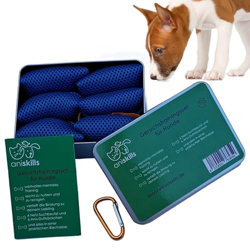 ANISKILLS® - Premium Geruchstrainingsset für Hunde (6er Set) - Hundetrainingsset für Geruchsarbeit - Bereicherung und geistige Anregung - Beschäftigung - Hundetraining Zubehör- deutsches Unternehmen von ANISKILLS
