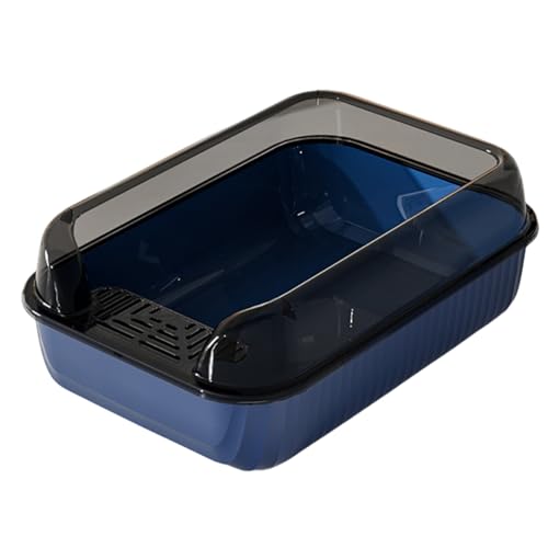 ANJIAOSHOU Deep Pan Große Katzentoilette, geräumige Größe für große Katzen, waschbar, BPA-frei, 50,8 x 35,6 cm, Blau von ANJIAOSHOU