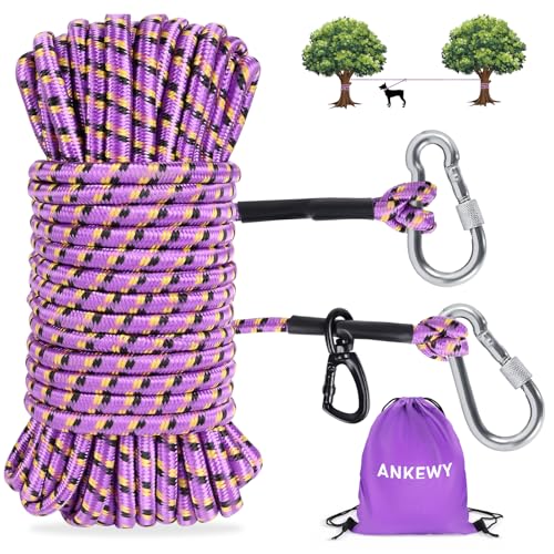 Hundeleinenkabel für Camping, Hundeläufer für den Hof, hält bis zu 159 kg, tragbares Camping-Zubehör für draußen, Lila, 2,5 m Hundeleinenkabel für Camping, Hundeläufer für den Hof, hält bis zu 159 kg, tragbares Camping-Zubehör für draußen, Lila, 2,5 m von ANKEWY