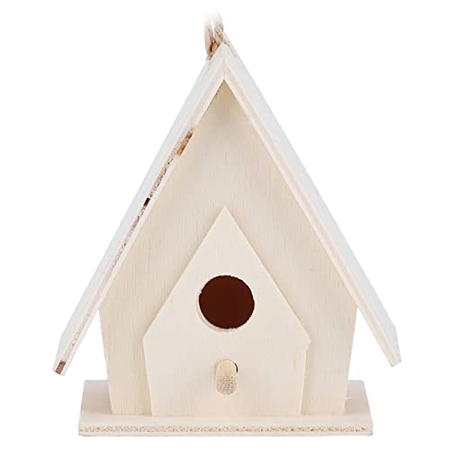 ANKROYU 4-teiliges Hängendes Vogelhaus, Mini-Hänge-Vogelhaus aus Holz, Altmodisches Vogelhaus-Set, Käfig-Ornament-Bastelarbeiten Für Die Garten-/Innenhof-Dekoration von ANKROYU