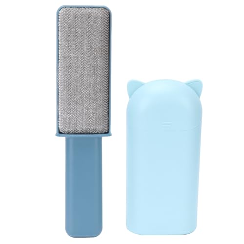 ANKROYU Premium doppelseitig Lint Remover Pinsel für Kleidung Haustier Haarentfernung mit Aufbewahrungsabdeckung tragbarer Fuzz Ball Reiniger Blau ABS Polyester Seidengewebe 25x7,5 cm von ANKROYU