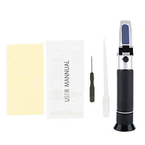 ANKROYU Professioneller Handheld-Salzgehalt-Refraktometer mit ATC 0-100% Salzkonzentrationstester für Aquakultur Marine-Wassertests Lebensmittelindustrie Aluminiumkörper 19cm von ANKROYU
