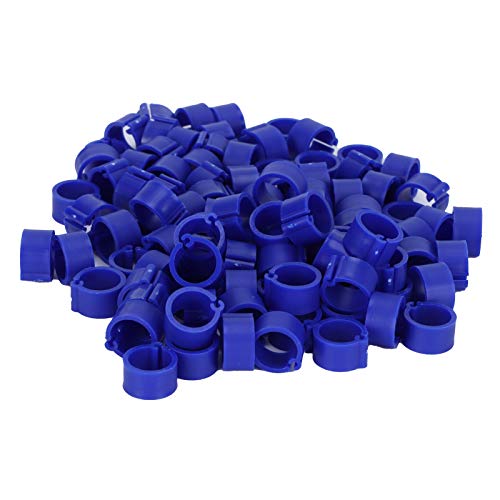 ANKROYU Taubenring -Geflügelbein Fußringbänder hochwertige haltbare Kunststoff -Wiederverwendbare Vogelklammerring für Taubenidentifikation und Training 8mm Größe 200pcs (Blau) von ANKROYU