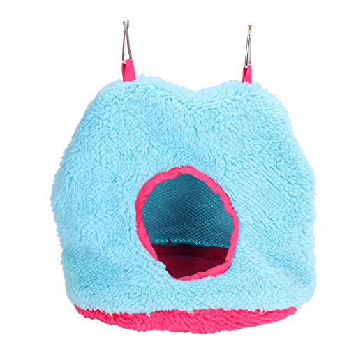ANKROYU Vogelhänge Nest Plüsch Winter Papagei Hängematte warmes Nisthaus für Haustier Vogel Papageien Shoteet Weiches Plüsch Langlebige Design platzsparende (Blau) von ANKROYU