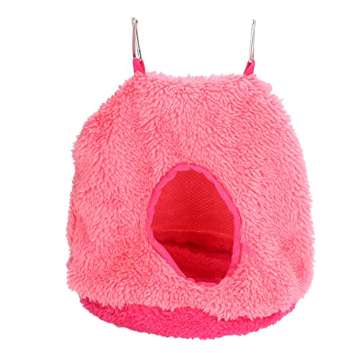 ANKROYU Vogelhänge Nest Plüsch Winter Papagei Hängematte warmes Nisthaus für Haustier Vogel Papageien Shoteet Weiches Plüsch Langlebige Design platzsparende (Großes Rosa) von ANKROYU