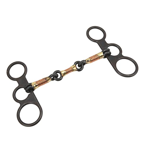 ANKROYU bit Weststil Blattmuster Kohlenstoffstahl Kupfer Ringgelenk Bit für efarm Langlebige praktische Snaffle -Werkzeug zur Trainingskontrolle von ANKROYU