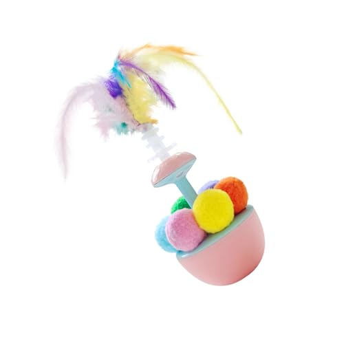 ANMITI Federed Cats Teaser Toy Mit Sicherem Plüschzubehör Wackble Spielzeug Fördert Körperliche Bewegung Mentale Stimulation Plüsch Federed Katzen Wobble von ANMITI