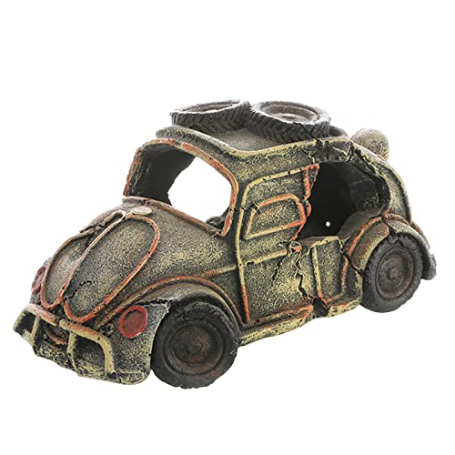Fisch Für Die Tankdekoration Aquarium Versteck Gebrochenes Fahrzeug Haus Mit Höhlenharz Wrack Car Ornament Landschaftsgestaltung Accessori Aquarium Dekorationen Für Fischtank von ANMITI