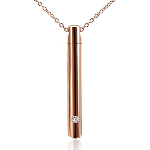 Zylinder Gedenkbehälter Schmuck Denkmal Anhänger Anhänger Kettenkette Halskette Für Aschehalter Urne Geschenke Holzkreuz Für Männer von ANMITI