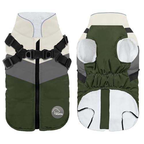 ANNICOO Warmer Hunde-Wintermantel, wasserdichte Hundejacke mit integriertem Geschirr, Kaltwettermantel mit reflektierenden Streifen, warmer Wintermantel für kleine, mittelgroße Hunde, kaltes Wetter, ANNICOO Warmer Hunde-Wintermantel, wasserdichte Hundejacke mit integriertem Geschirr, Kaltwettermantel mit reflektierenden Streifen, warmer Wintermantel für kleine, mittelgroße Hunde, kaltes Wetter, von ANNICOO