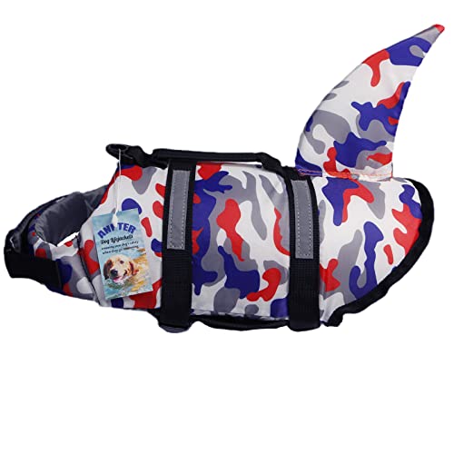 Rettungswesten für Hunde, Schwimmweste, Tiere, Lifejacket, Hunde, Sicherheit, Schwimmweste, verstellbar, mit Griff, Rettungsweste, Hund, zum Schwimmen, Surfen, Jagdboot (Medium, Rot von ANPTER