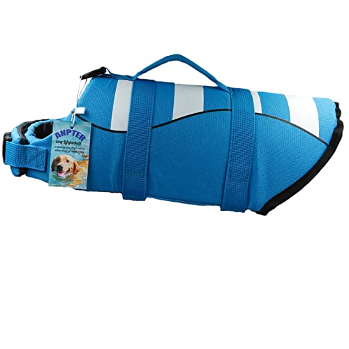 Rettungswesten für Hunde, Schwimmweste für Haustiere, Lifejacket Dog, Sicherheit, verstellbare Schwimmweste mit Griff, Schwimmweste für Hunde (blau, Schwimmweste für Hunde, L) von ANPTER