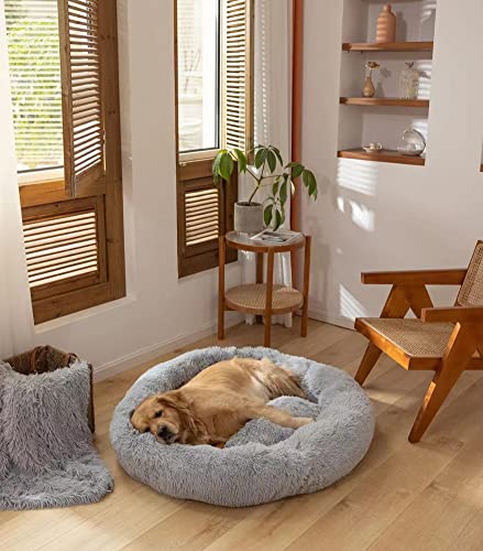 Plüsch HundeBett flauschig große Hunde waschbar Hundesofa Flauschig Hundekissen orthopädisches Hundekorb Calming Hundebett Donut Rundes Kissen Warme Flauschig Weich Anti Stress von ANQI