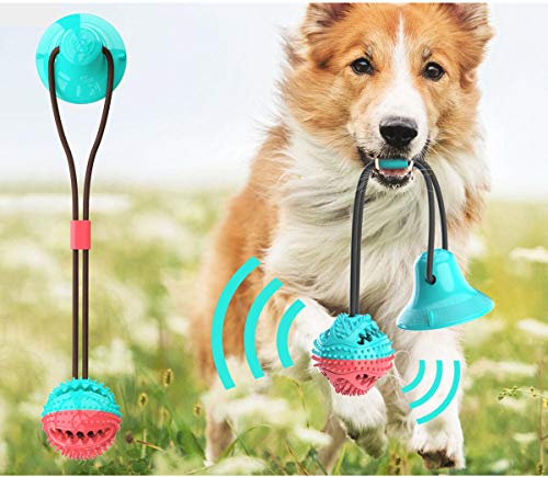 ANROD Kauspielzeug für Hunde,Futterverteilungsbälle,Saugnäpfe mit Glöckchen und Seile Zum Reinigen der Hundezähne,Natürliche Ungiftige Kautschukmolarbälle (Runde) von ANROD