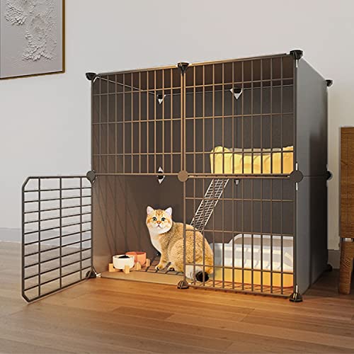 ANSNOW 2-Stöckiger Großer Katzenkäfig, DIY-Laufstall Für Haustiere, Katzenkäfige Für Hauskatzen, Mit Katzennapf + Katzentoilette + Katzennest + Katzenhängematte + Leiter, Leicht Zu Reinigen Für 1–2 ANSNOW 2-Stöckiger Großer Katzenkäfig, DIY-Laufstall Für Haustiere, Katzenkäfige Für Hauskatzen, Mit Katzennapf + Katzentoilette + Katzennest + Katzenhängematte + Leiter, Leicht Zu Reinigen Für 1–2 von ANSNOW
