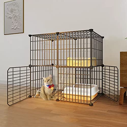 ANSNOW 2-Stöckiger Großer Katzenkäfig, DIY-Laufstall Für Haustiere, Katzenkäfige Für Hauskatzen, Mit Katzennapf + Katzentoilette + Katzennest + Katzenhängematte + Leiter, Leicht Zu Reinigen Für 1–2 ANSNOW 2-Stöckiger Großer Katzenkäfig, DIY-Laufstall Für Haustiere, Katzenkäfige Für Hauskatzen, Mit Katzennapf + Katzentoilette + Katzennest + Katzenhängematte + Leiter, Leicht Zu Reinigen Für 1–2 von ANSNOW