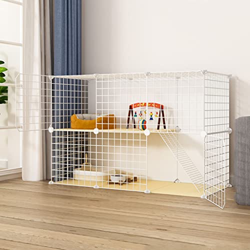 ANSNOW 2-Stöckiger Großer Katzenkäfig Mit Zwei Türen, Katzenhäuser Für Hauskatzen, Diy-Katzenlaufstall Für Kleintiere, Katzenhaus, Mit Katzenstreu, Katzenhängematte, Katzentoilette, Katzennapf, Kabe ANSNOW 2-Stöckiger Großer Katzenkäfig Mit Zwei Türen, Katzenhäuser Für Hauskatzen, Diy-Katzenlaufstall Für Kleintiere, Katzenhaus, Mit Katzenstreu, Katzenhängematte, Katzentoilette, Katzennapf, Kabe von ANSNOW