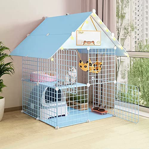 ANSNOW 2-Stöckiger Katzenkäfig, Großes DIY-Katzengehege, Katzenlaufstall, Haustierhaus, Kleintierhaus, Katzengehege Für Den Innenbereich Mit 2 Türen, Leicht Zu Reinigen – Großer Übungsplatz, Ideal F von ANSNOW