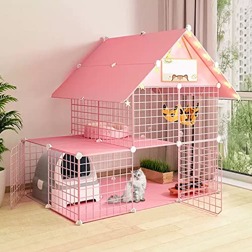 ANSNOW 2-Stöckiger Katzenkäfig, Großes DIY-Katzengehege, Katzenlaufstall, Haustierhaus, Kleintierhaus, Katzengehege Für Den Innenbereich Mit 2 Türen, Leicht Zu Reinigen – Großer Übungsplatz, Ideal F ANSNOW 2-Stöckiger Katzenkäfig, Großes DIY-Katzengehege, Katzenlaufstall, Haustierhaus, Kleintierhaus, Katzengehege Für Den Innenbereich Mit 2 Türen, Leicht Zu Reinigen – Großer Übungsplatz, Ideal F von ANSNOW