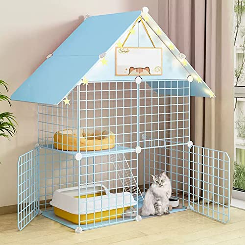ANSNOW 2-Stöckiger Katzenkäfig, Großes DIY-Katzengehege, Katzenlaufstall, Haustierhaus, Kleintierhaus, Katzengehege Für Den Innenbereich Mit 2 Türen, Leicht Zu Reinigen – Großer Übungsplatz, Ideal F ANSNOW 2-Stöckiger Katzenkäfig, Großes DIY-Katzengehege, Katzenlaufstall, Haustierhaus, Kleintierhaus, Katzengehege Für Den Innenbereich Mit 2 Türen, Leicht Zu Reinigen – Großer Übungsplatz, Ideal F von ANSNOW