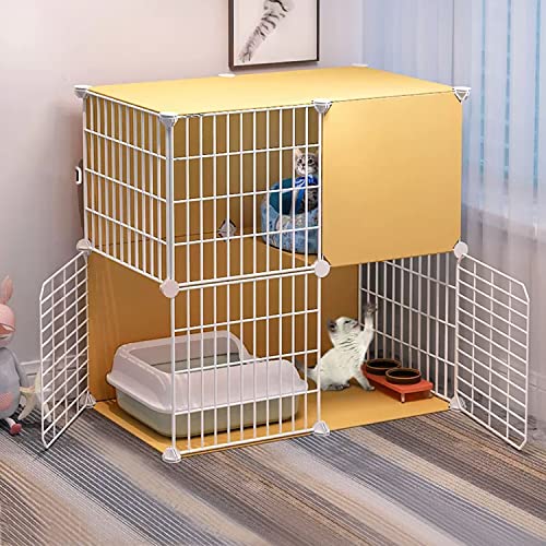 ANSNOW 2-Stöckiger Katzenkäfig, Großes Diy-Haustierhaus, Katzenkäfige Für Hauskatzen, Katzengehege, Mit Katzennest + Katzennapf + Katzentoilette + Katzenstreuschaufel + Katzenhängematte + Leiter, Fü ANSNOW 2-Stöckiger Katzenkäfig, Großes Diy-Haustierhaus, Katzenkäfige Für Hauskatzen, Katzengehege, Mit Katzennest + Katzennapf + Katzentoilette + Katzenstreuschaufel + Katzenhängematte + Leiter, Fü von ANSNOW