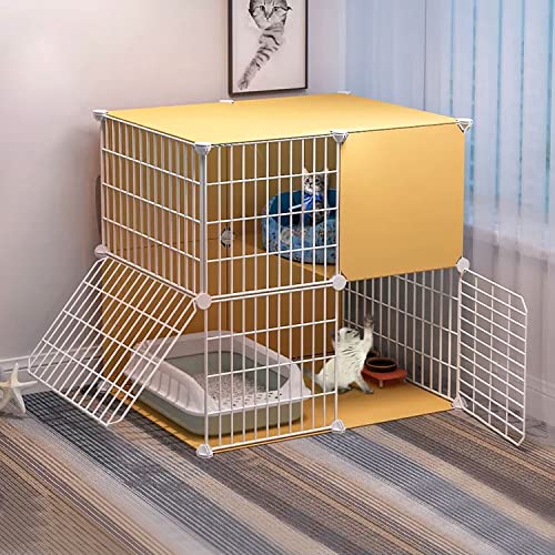 ANSNOW 2-Stöckiger Katzenkäfig, Großes Diy-Haustierhaus, Katzenkäfige Für Hauskatzen, Katzengehege, Mit Katzennest + Katzennapf + Katzentoilette + Katzenstreuschaufel + Katzenhängematte + Leiter, Fü ANSNOW 2-Stöckiger Katzenkäfig, Großes Diy-Haustierhaus, Katzenkäfige Für Hauskatzen, Katzengehege, Mit Katzennest + Katzennapf + Katzentoilette + Katzenstreuschaufel + Katzenhängematte + Leiter, Fü von ANSNOW