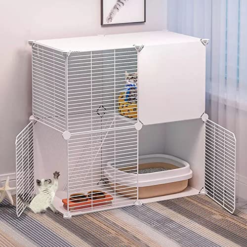 ANSNOW 2-Stöckiger Katzenkäfig, Großes Diy-Haustierhaus, Katzenkäfige Für Hauskatzen, Katzengehege, Mit Katzennest + Katzennapf + Katzentoilette + Katzenstreuschaufel + Katzenhängematte + Leiter, Fü ANSNOW 2-Stöckiger Katzenkäfig, Großes Diy-Haustierhaus, Katzenkäfige Für Hauskatzen, Katzengehege, Mit Katzennest + Katzennapf + Katzentoilette + Katzenstreuschaufel + Katzenhängematte + Leiter, Fü von ANSNOW
