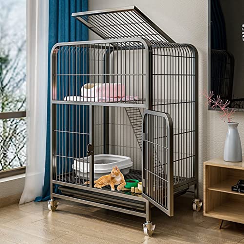 ANSNOW 2-Stöckiger Katzenkäfig Aus Metall, Käfig-Muschelhütte, Käfig Für Drinnen Und Draußen Mit Rädern, Schwarzer Käfig Für Haustierkatzen, Frettchen,/75 * 70 * 55Cm ANSNOW 2-Stöckiger Katzenkäfig Aus Metall, Käfig-Muschelhütte, Käfig Für Drinnen Und Draußen Mit Rädern, Schwarzer Käfig Für Haustierkatzen, Frettchen,/75 * 70 * 55Cm von ANSNOW