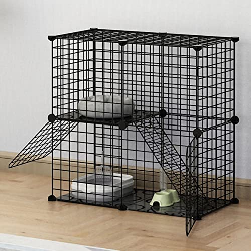 ANSNOW 2-Stöckiger Katzenkäfig Für Den Innenbereich, Groß, Diy-Katzengehege, Kleintierkäfige, Katzenlaufstall, Katzengehege, Springsichere Kätzchenkiste, Für Den Innenbereich, Haustierkäfige Für Kat von ANSNOW