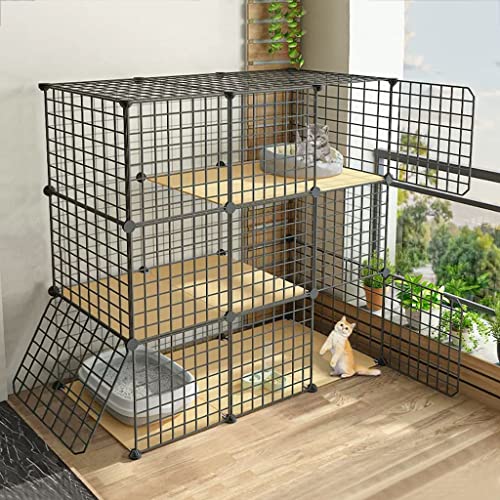 ANSNOW 3-Stöckiger Großer Katzenkäfig, Katzenkäfig-Ecke, Haustierkäfige Für Katzen, Diy-Katzenkäfig-Laufstall Für Den Innenbereich, Abnehmbare Zwinger Aus Metalldraht, Große Übungsplätze, Komplettes von ANSNOW