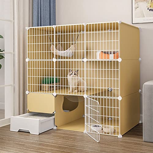 ANSNOW 3-Stöckiger Katzenkäfig, Großes Diy-Haustierhaus Für Den Innenbereich, Katzenlaufstall, Katzenhäuser Für Hauskatzen, Katzengehege, Haustierlaufstall, Verschlüsseltes Netzwerk, Mit Katzenhänge ANSNOW 3-Stöckiger Katzenkäfig, Großes Diy-Haustierhaus Für Den Innenbereich, Katzenlaufstall, Katzenhäuser Für Hauskatzen, Katzengehege, Haustierlaufstall, Verschlüsseltes Netzwerk, Mit Katzenhänge von ANSNOW