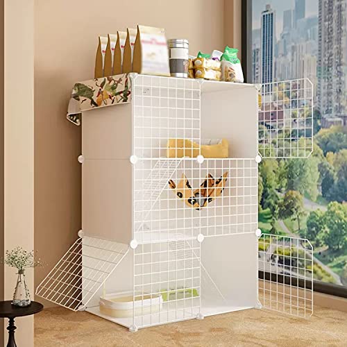 ANSNOW 3-Stöckiger Katzenkäfig Für Den Innenbereich, Groß, Katzengehege, Diy-Katzenlaufstall Für Den Innenbereich, Katzenkäfigträger, Katzenvilla, Mit Katzennapf + Katzentoilette + Katzennest + Katz ANSNOW 3-Stöckiger Katzenkäfig Für Den Innenbereich, Groß, Katzengehege, Diy-Katzenlaufstall Für Den Innenbereich, Katzenkäfigträger, Katzenvilla, Mit Katzennapf + Katzentoilette + Katzennest + Katz von ANSNOW