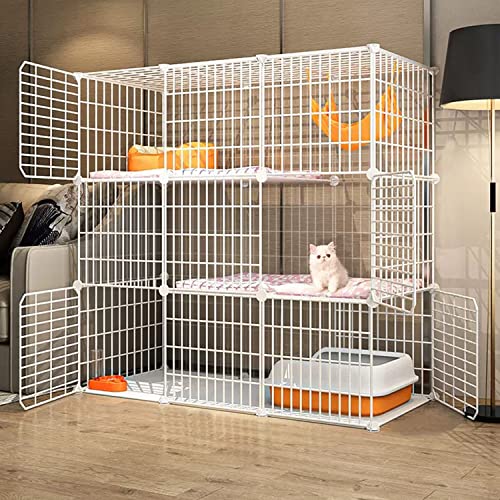 ANSNOW 3-Stufiger Katzenkäfig, Großer Katzenlaufstall Für Den Innenbereich, Kleintierkäfig, Kätzchen-Laufstall Im DIY-Design, Mit Katzentoilette + Katzenleiter + Katzennapf + Katzennest + Katzenhäng ANSNOW 3-Stufiger Katzenkäfig, Großer Katzenlaufstall Für Den Innenbereich, Kleintierkäfig, Kätzchen-Laufstall Im DIY-Design, Mit Katzentoilette + Katzenleiter + Katzennapf + Katzennest + Katzenhäng von ANSNOW