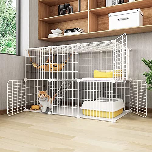 ANSNOW Großer 2-Stöckiger Katzenkäfig-Laufstall, Katzenkäfige Für Den Innenbereich, Haustierkäfige Für Katzen, Lückenverschlüsselung, Katzennapf + Katzentoilette + Katzenstreuschaufel + Kletterleite ANSNOW Großer 2-Stöckiger Katzenkäfig-Laufstall, Katzenkäfige Für Den Innenbereich, Haustierkäfige Für Katzen, Lückenverschlüsselung, Katzennapf + Katzentoilette + Katzenstreuschaufel + Kletterleite von ANSNOW