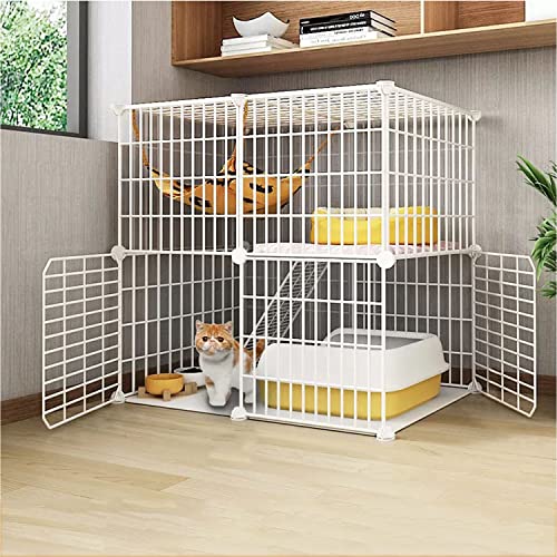 ANSNOW Großer 2-Stöckiger Katzenkäfig-Laufstall, Katzenkäfige Für Den Innenbereich, Haustierkäfige Für Katzen, Lückenverschlüsselung, Katzennapf + Katzentoilette + Katzenstreuschaufel + Kletterleite ANSNOW Großer 2-Stöckiger Katzenkäfig-Laufstall, Katzenkäfige Für Den Innenbereich, Haustierkäfige Für Katzen, Lückenverschlüsselung, Katzennapf + Katzentoilette + Katzenstreuschaufel + Kletterleite von ANSNOW