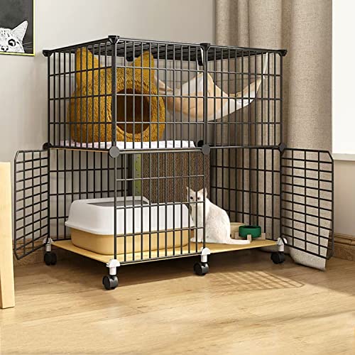 ANSNOW Großer Katzenkäfig, DIY-Katzenkäfig-Laufstall Für Den Innenbereich, Katzengehegenetz, Katzenlaufstall Mit Kratzbaum, Haustier-Laufstall, Katzenvilla, Leicht Zu Bewegen Mit Rädern, Komplettes ANSNOW Großer Katzenkäfig, DIY-Katzenkäfig-Laufstall Für Den Innenbereich, Katzengehegenetz, Katzenlaufstall Mit Kratzbaum, Haustier-Laufstall, Katzenvilla, Leicht Zu Bewegen Mit Rädern, Komplettes von ANSNOW